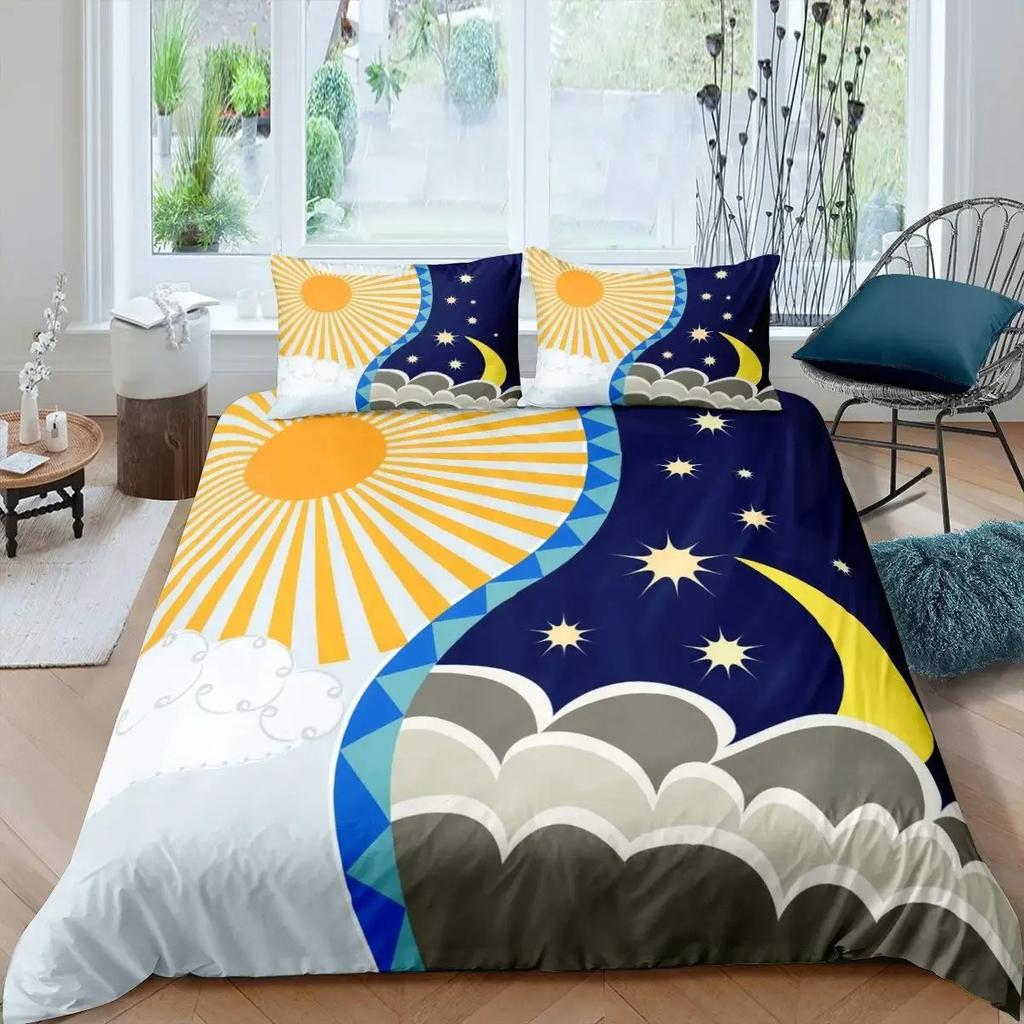 Japanese Style Duvet Cover Koi Fish Cherry Ukiyo-E Geisha Quilt Cover Sun Crane Polyester Japanese Culture Theme Bedroom Decor