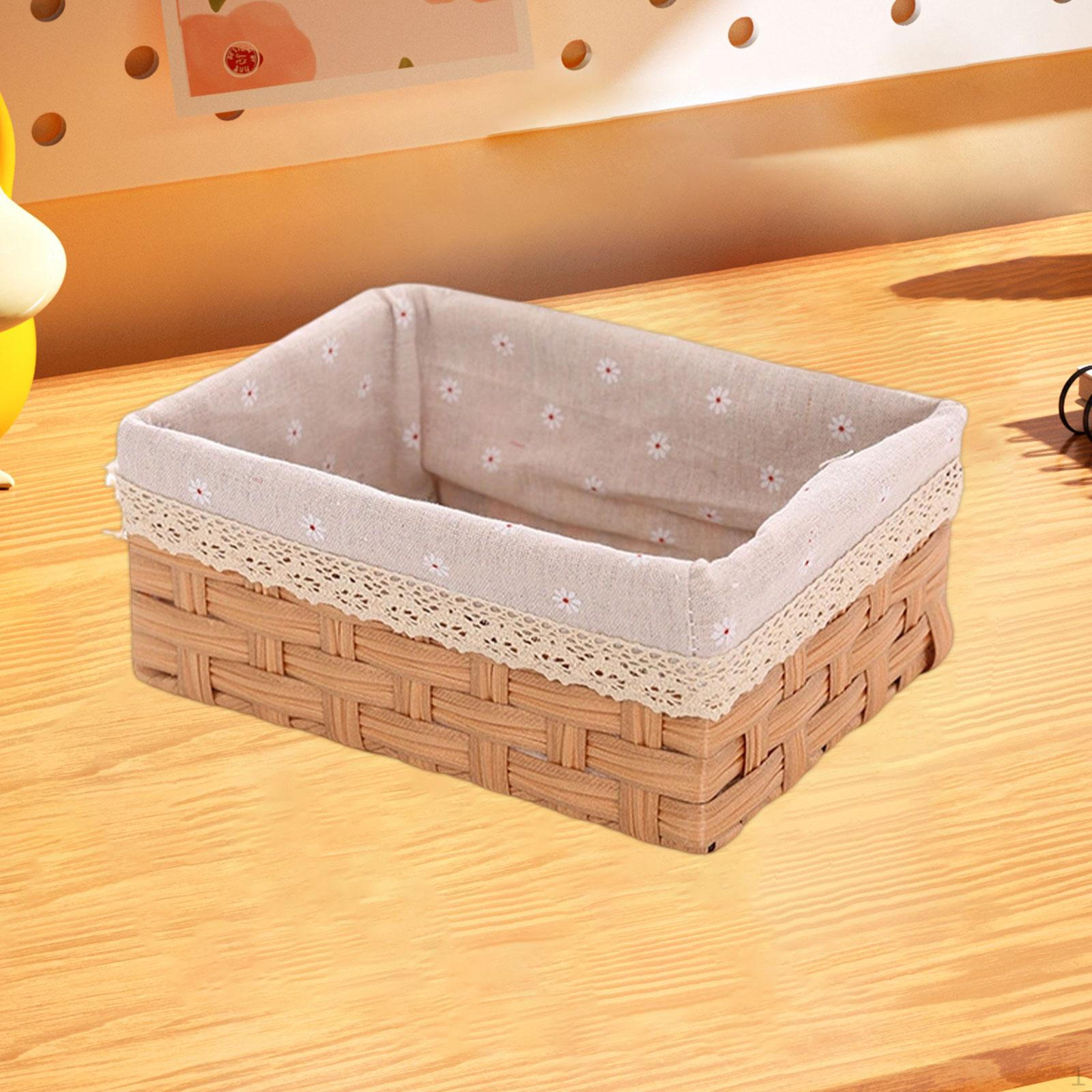 Корзина для хранения органайзер для стола имитация плетеной полки для офисного туалетного столика 889₽