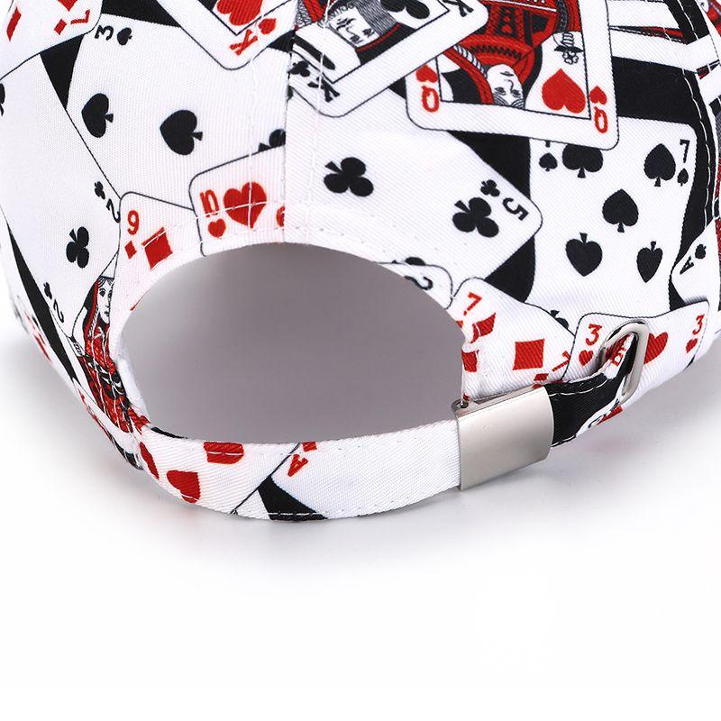 Hat Men's Graffiti Spring and Autumn Poker Printed Hip Hop Baseball Hat Summer Versatile Sunscreen Duck Tongue Hat