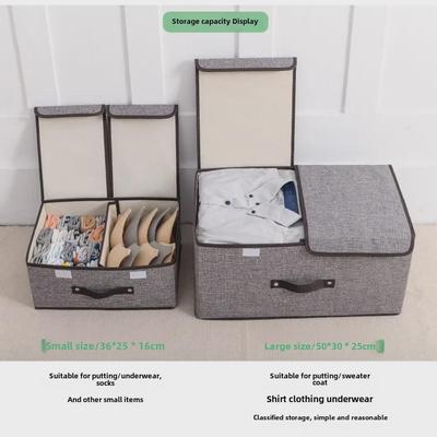 Scatola Pieghevole in Cotone e Lino: Doppia copertura portatile per giocattoli e vestiti