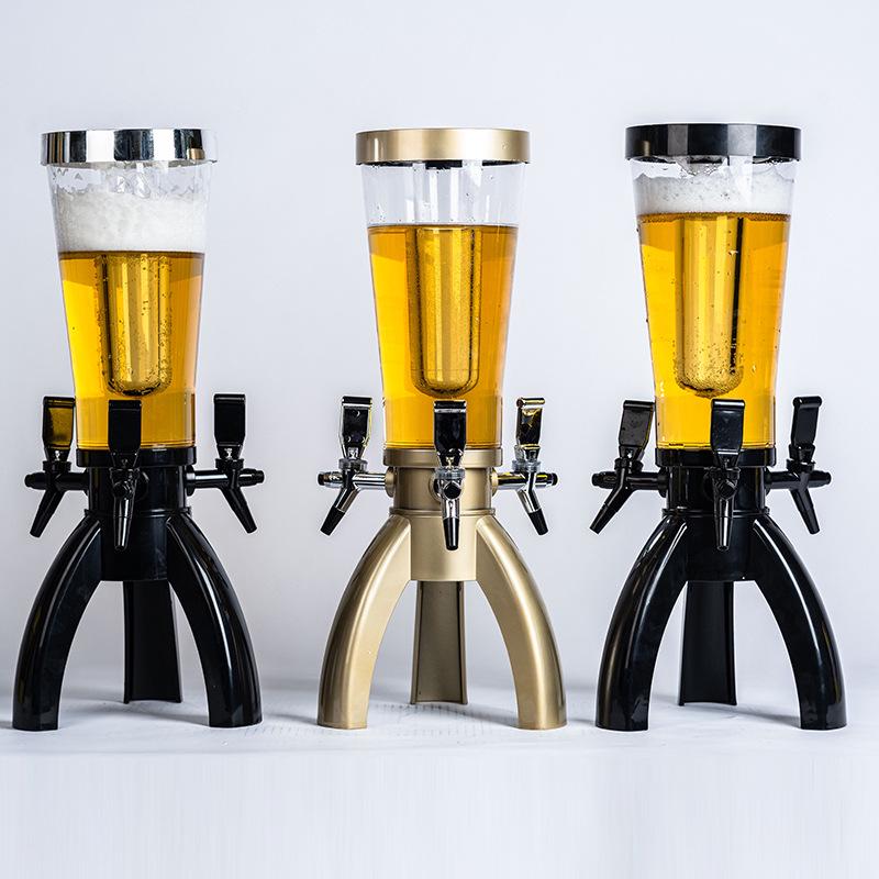 3L Lichtgevende Drie-Kops Likeur Dispenser met Kraan, Tapbier Vat voor Bars