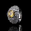 Bright Colored Treasure High Carbon Diamond Ring Light Luxury Cold Wind Exquisite High-End Jewelry Ice Flower Cut Yellow Diamond Ring Women