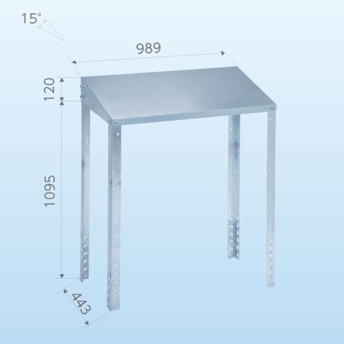 Nissei Metal Snowproof Roof C-RZJ-LL2 Silver, 989mm Wide x 443mm Deep x 1215mm High