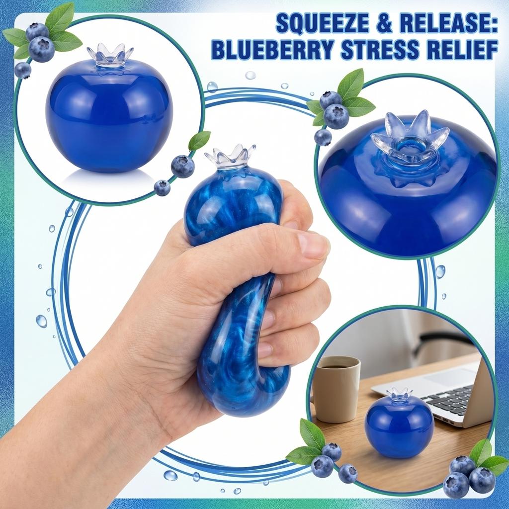 A Blueberry Stress Relieving Toy, Pinch And Shape To Release Stress, Slowly