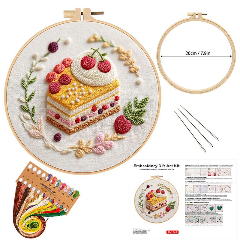 New Embroidery Diy Handmade Material Pack Cake Dessert Embroidery