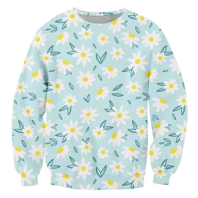 

3D Print Plants Flower Leaf Hoodie for Men Long Sleeve Sweatshirt Harajuku Fashion Round Neck Hoodie Spring Autumn Pullovers M