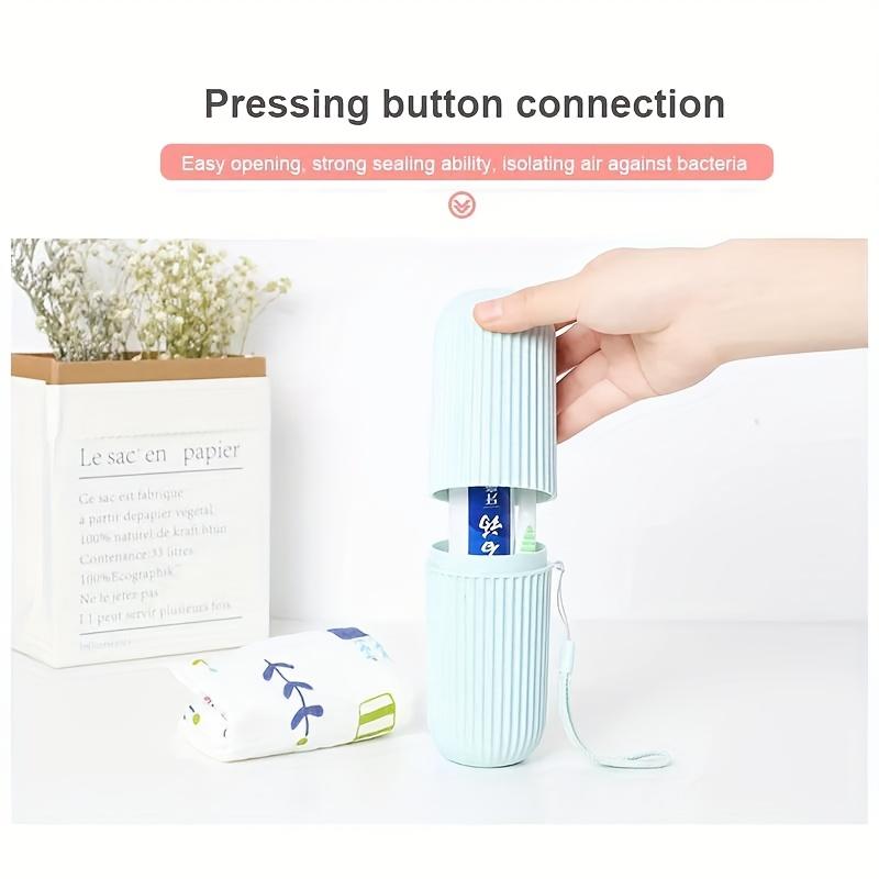 1pc Portable Toothbrush Organizer - Dustproof, Multi-Compartment Storage for Travel & Home, Ideal for Toothbrushes, Ribbed Design, White