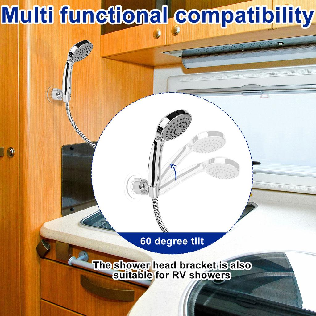 Shower Head Holder Transparent Hole Free Non Destructive Installation Adjustable Design Suspended Shower Stand Bathroon Parts