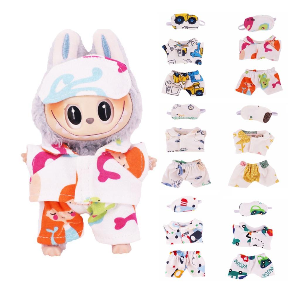 

Eye Patch 17cm Labubu Pendant Clothes Labubu Time Doll s Clothes Cotton Doll Accessories style 6
