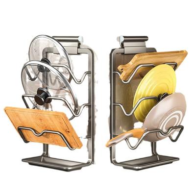 Küchen-Fallschutz Wandmontierter Topfdeckelständer Aluminium Pfannendeckelhalter Schneidebrett Aufbewahrungsregal Stanzfreier Abtropfhalter
