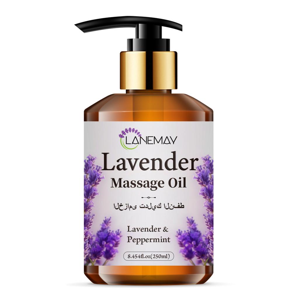 Olio da Massaggio Lavanda e Menta Piperita, Senza Parabeni, Cura del Corpo Idratante e Ammorbidente per Tutti i Tipi di Pelle, Lenitivo per il Tono della Pelle