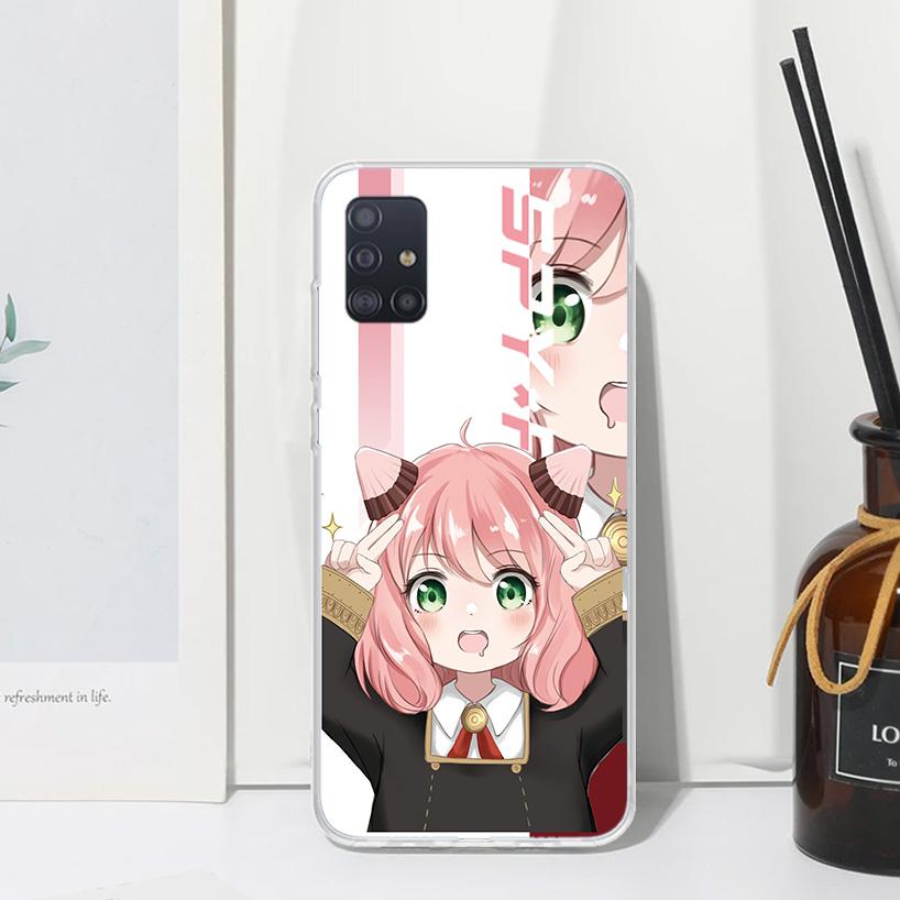 Spy Family Anya Cute Phone Case For Samsung Galaxy A52 A42 A32 A22 A12 A02S A72 A51 A50S A41 A31 A21S A71 A40 A30S A20S A10S A70