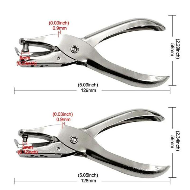 Metal 3/6mm Pore Diameter Punch Pliers Single Hole Puncher Hand Paper Scrapbooking Punches 1-8 Pages Paper Hole Puncher