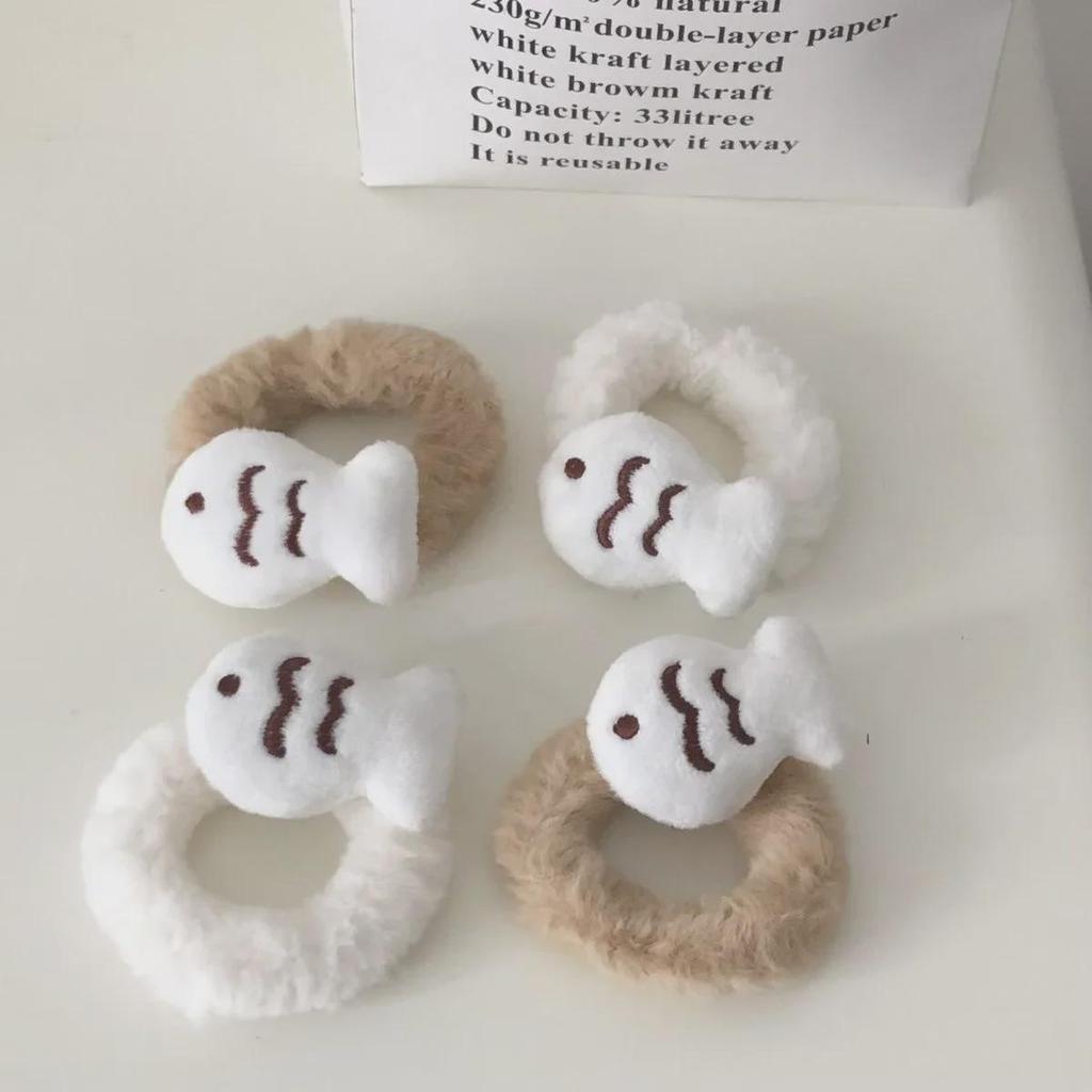 Entzückendes Plüsch-Fisch-Haargummi - Weiches & Fellartiges Haaraccessoire für Herbst/Winter