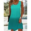 Casual Blue Gradient Dress Women Sleeveless Soft Sundress Minimalist Summer Daily Wear Clothing Fashion Female Women Clothing