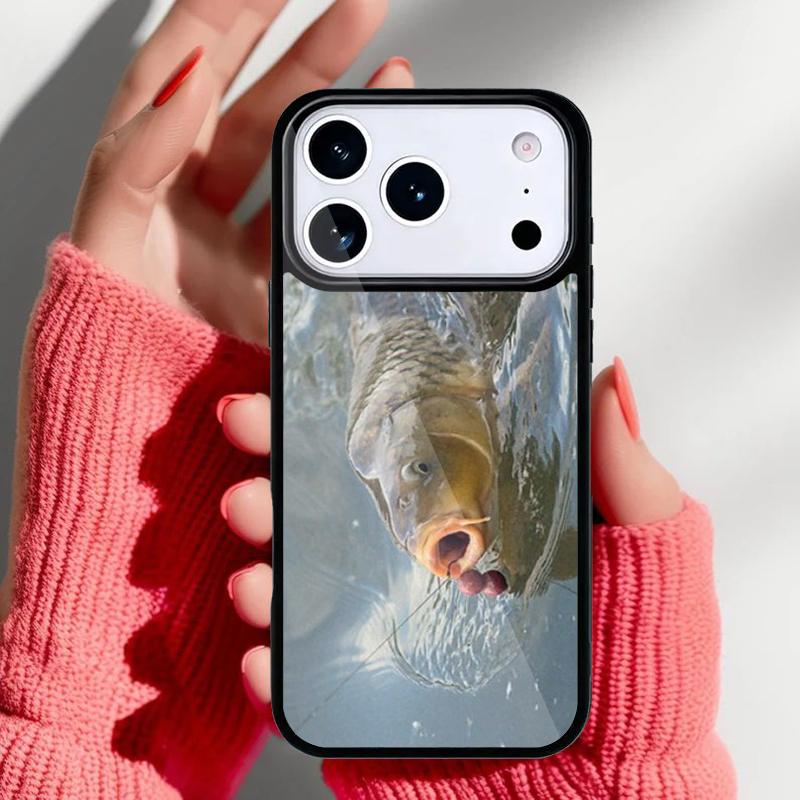Fishing Gear Fish Patterned Phone Case for iPhone 17 16 15 14 13 Pro Max Back Cover for 12 11 Pro Coque