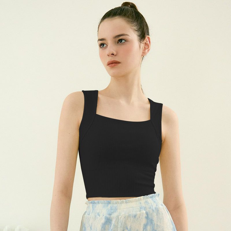 

Elegant Dopamine Sleeveless Outerwear Beauty Back Exercise Bra S(With chest pad) Black(Fixed chest pad)