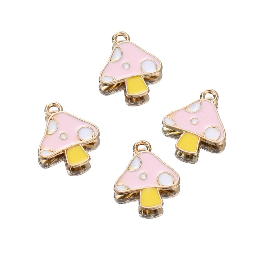 

10pcs/lot Mixed Enamel Mushroom Charms Pendants for DIY Jewelry Making Earring Bracelet Necklace Finding Craft Accessories 10pcs