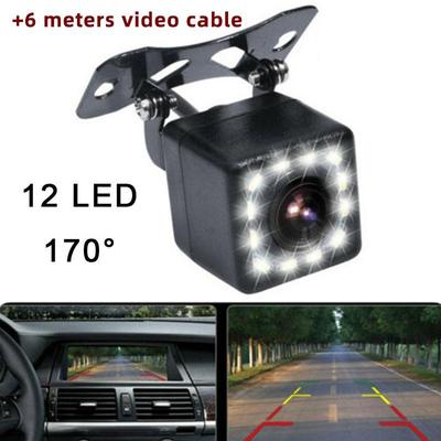 12 LED 170 graders ryggekamera for bil Nattsyn ryggeautomatisk parkeringsmonitor CCD vanntett HD-video ryggekamera for bil