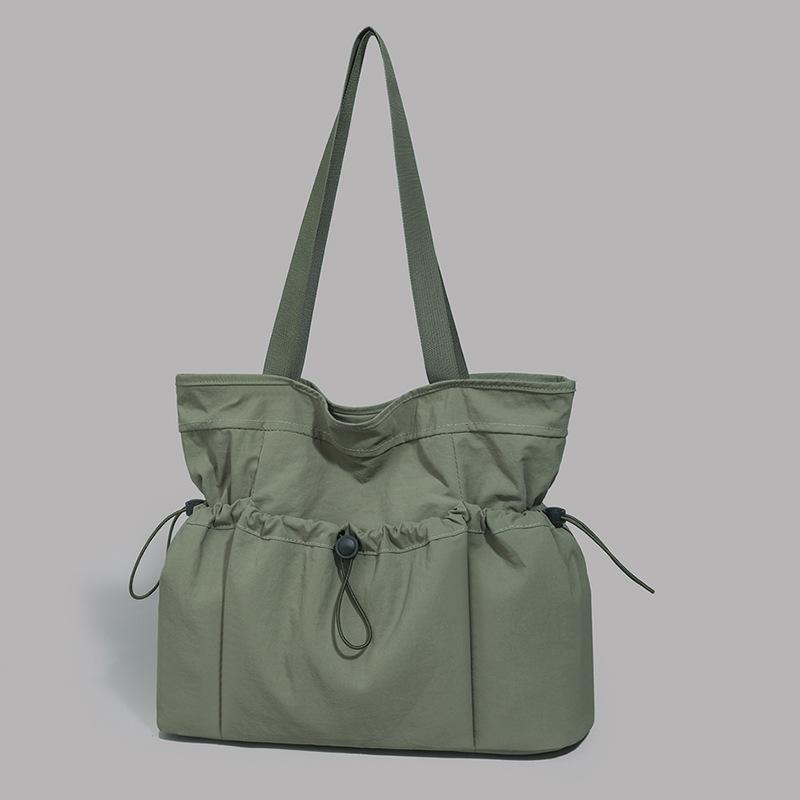 Large-capacity tote bag women's new autumn and winter versatile casual shoulder bag pleated college student class bag
