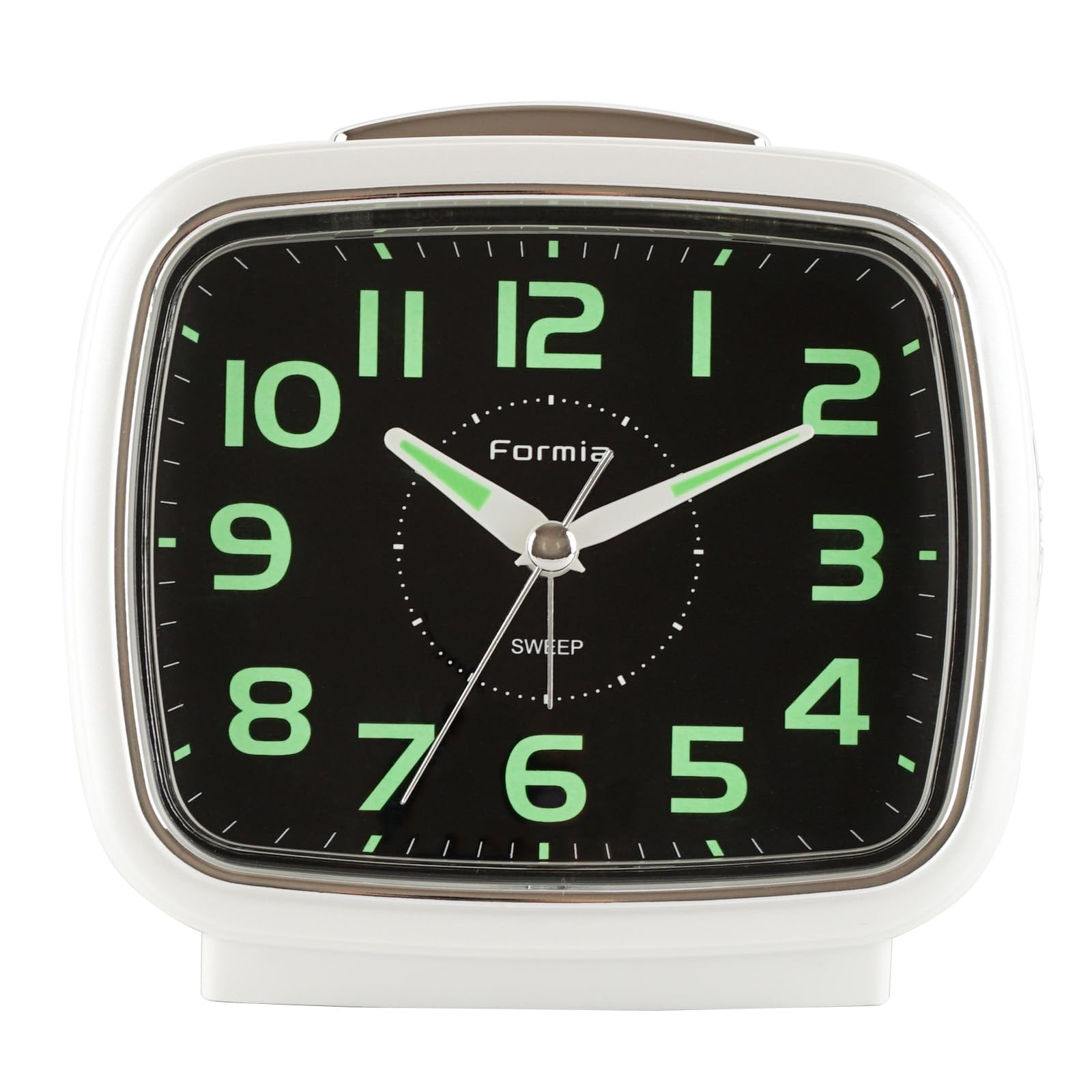 

Formia Alarm Clock Luminous Silent Continuous Second Hand Electronic Sound Snooze Analog Stand Tabletop Hodogaya Electronic Sales White HT-A015W-WH