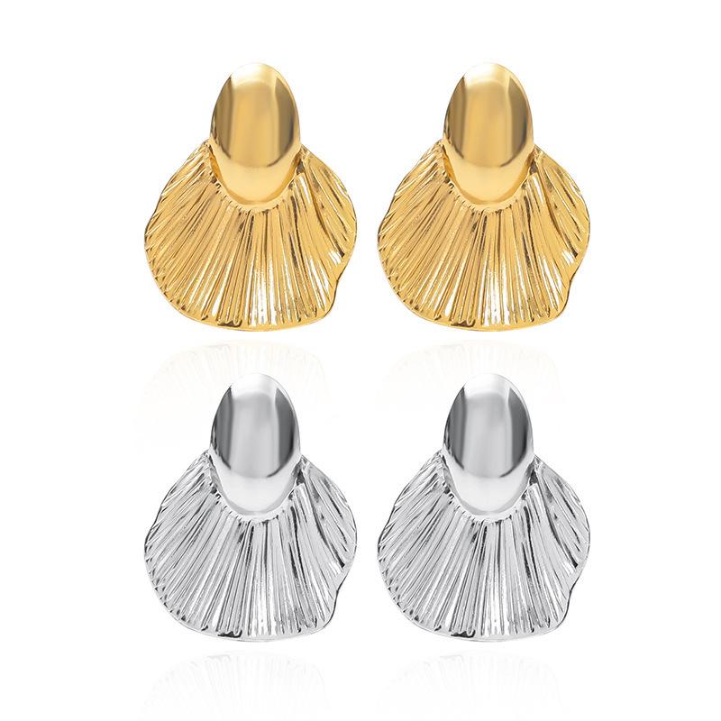 Punkowe geometryczne kolczyki sztyfty ze stopu dla kobiet, proste, w kolorze złotym/srebrnym, modna biżuteria na imprezę