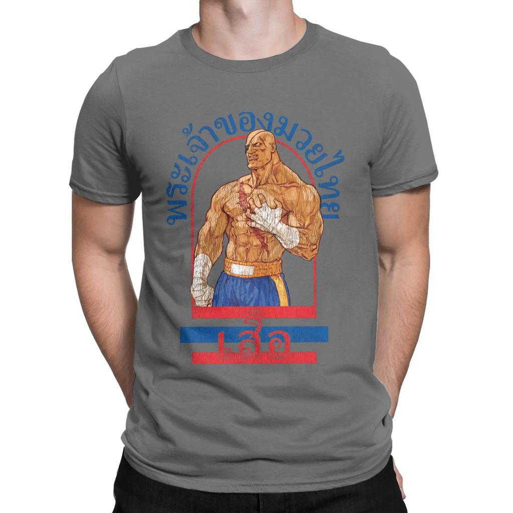 Sagat God Of Muay Thai Gym street fighter thai boxing Men's T Shirt Short Sleeve Crew Neck T-Shirt 100% Cotton Plus Size Tops