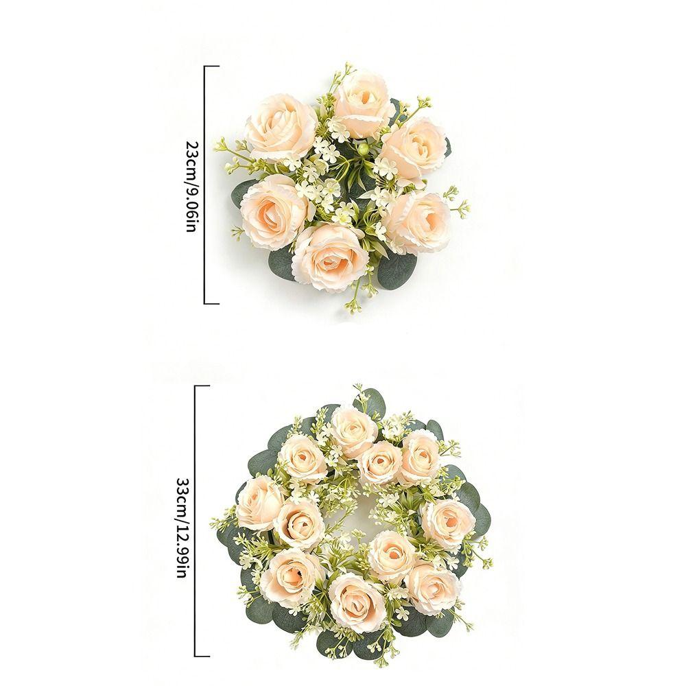 23/33cm Size Artificial Flowers Wreath Silk Material Garland Style Artificial Flowers Garland Wreath Shape Silk Fake Flower
