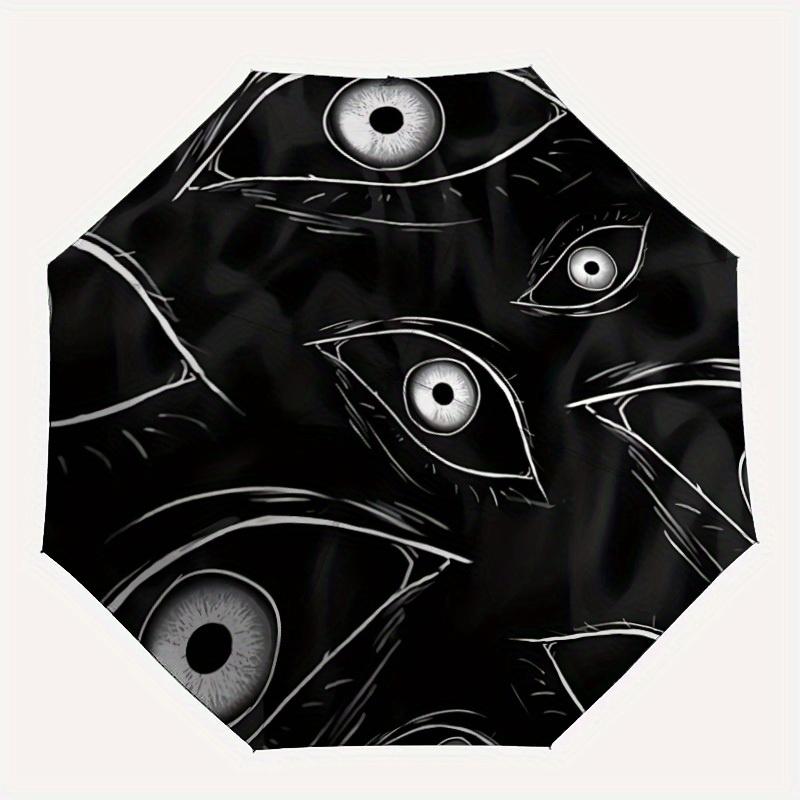 

1pc Eyes Pattern Automatic Open/Close Umbrella, Portable Folding Umbrella for Travel, Themed Events, It is suitable as a gift for various festivals, O