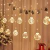 Festive Window Curtain Lights & Ornaments - Luminous Wishing Balls for Christmas Scenes