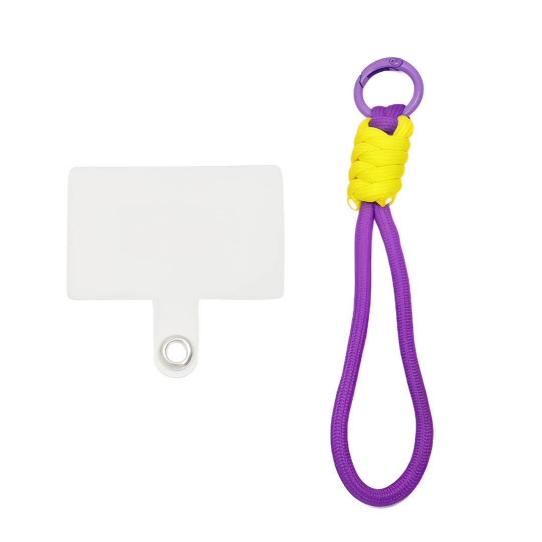 

Dopamine Color Block Macaron Mobile Phone Lanyard – Short Woven, Creative Anti-lost Pendant