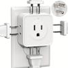 1 Pack Multi Plug Outlet Extender, 5-Sided Way Outlet Splitter, 3 Prong Flat Wall Plug Extender, Small Electrical Outlet Expander for Cruise Ship,