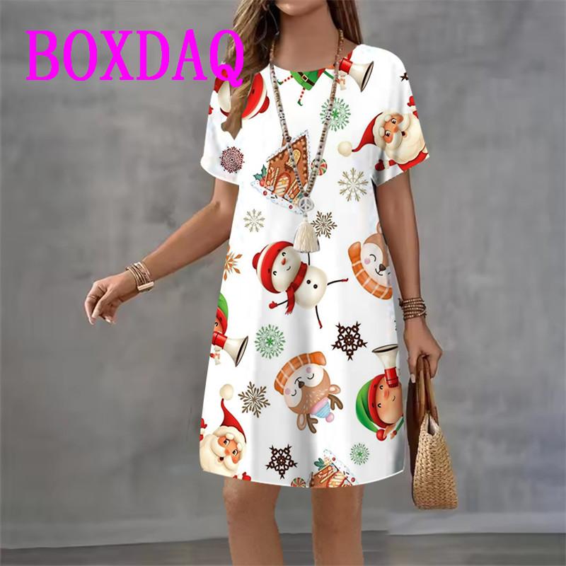 Vintage Floral Printed Women's Dress Short Sleeve O-Neck Loose Casual A-Line Dress Retro Women Summer Sundress