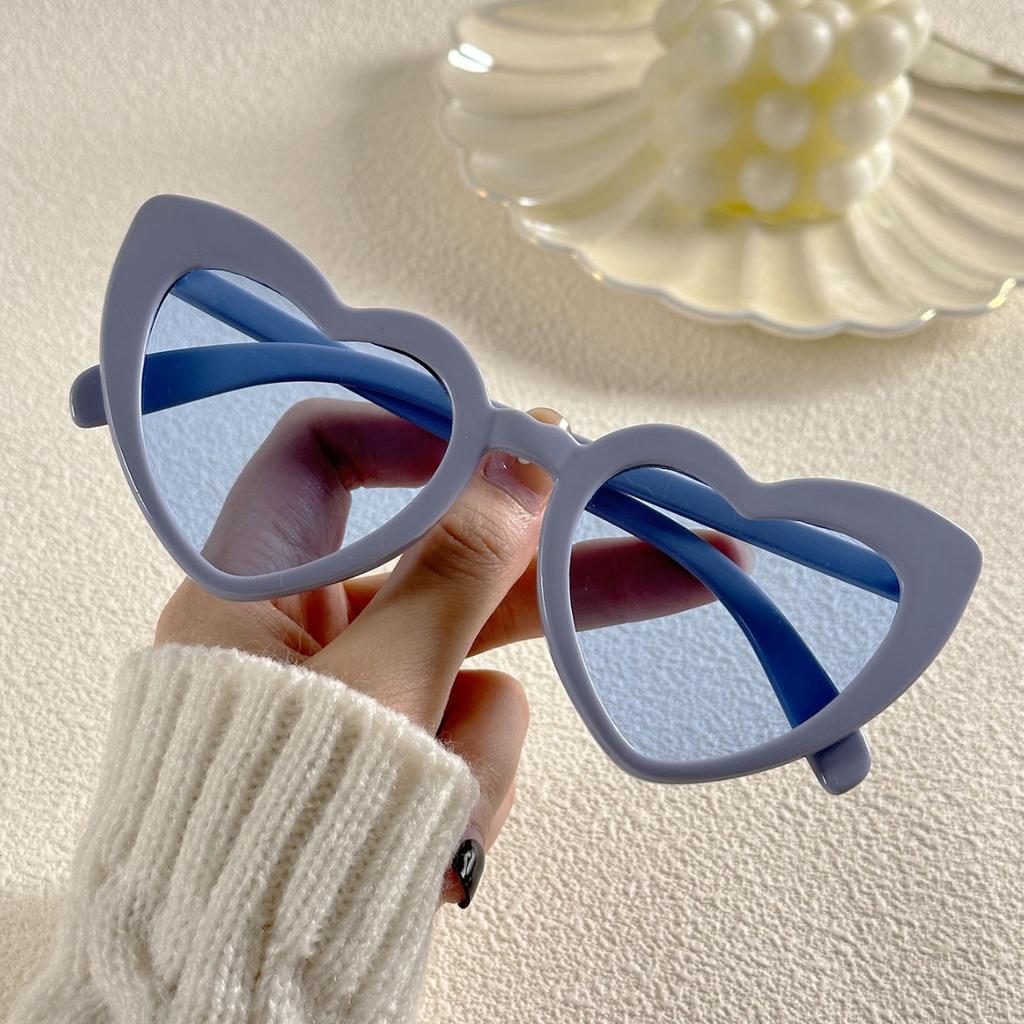 Large Frame Love Inlaid Pearl Sunglasses Peach Heart Party Dance Sunglasses Women'S Photo Sunglasses