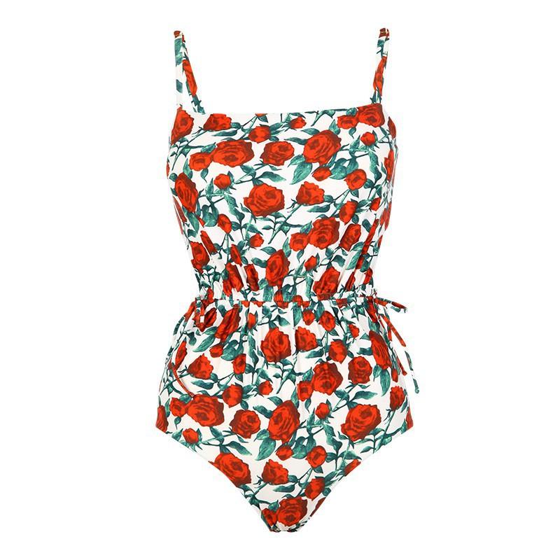 Swimsuit Women's One-piece Triangle High-class Feeling Ins Wind Hot Sexy Fashionable Floral Girl Swimming Suit