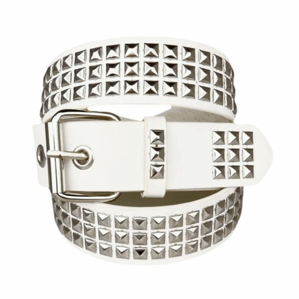 Vintage Punk Rivet Belt Stainless Steel Buckle Y2K Pyramid Belt Metal Gothic Waistband  Rock