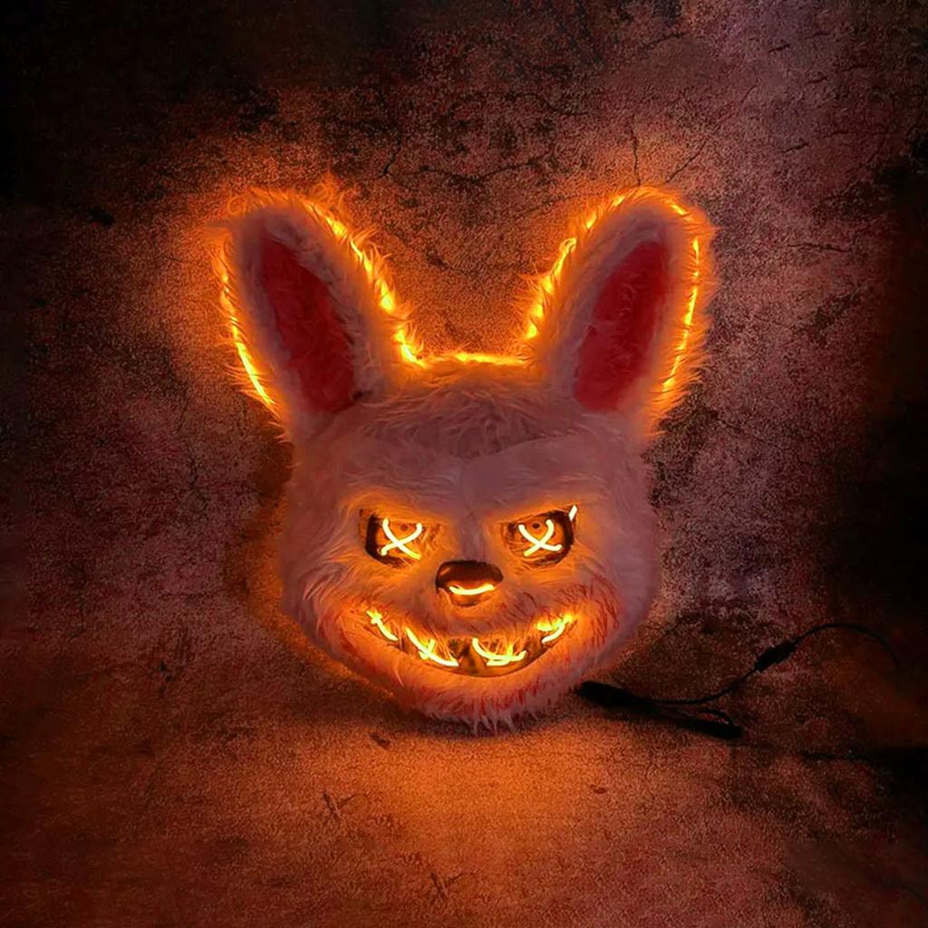 Halloween Luminous Mask Black Bear Brown Bear Cos Props LED Dance Party Scary Mask