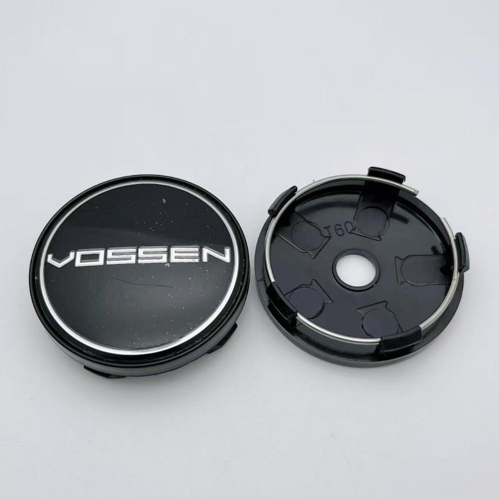 

4pcs 60MM ( 56MM I.D ) Vossen Logo Emblem Car Wheel Center Caps Auto Rim Centre Cover Wheel Hubcaps Car Accessories Black/Silver Vossen Badge&4pcs Wheel Cap
