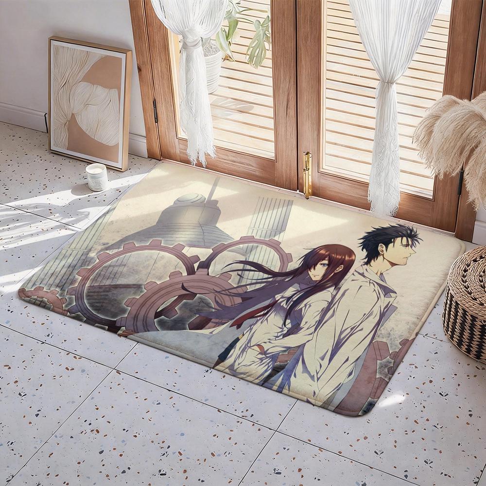 Anime S Steins;Gate Floor Mat Eco Flannel Doormat Non Slip Odorless Indoor Floor Rug Soft Short Plush Home Mat