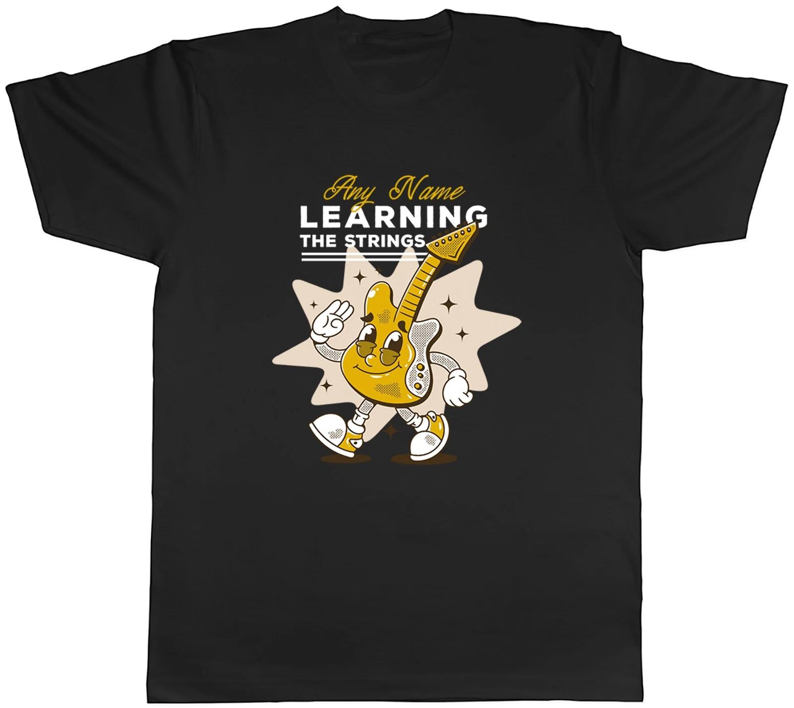 Personalised Learning the Strings Guitar Lover Mens T-Shirt Tee Gift Top XS