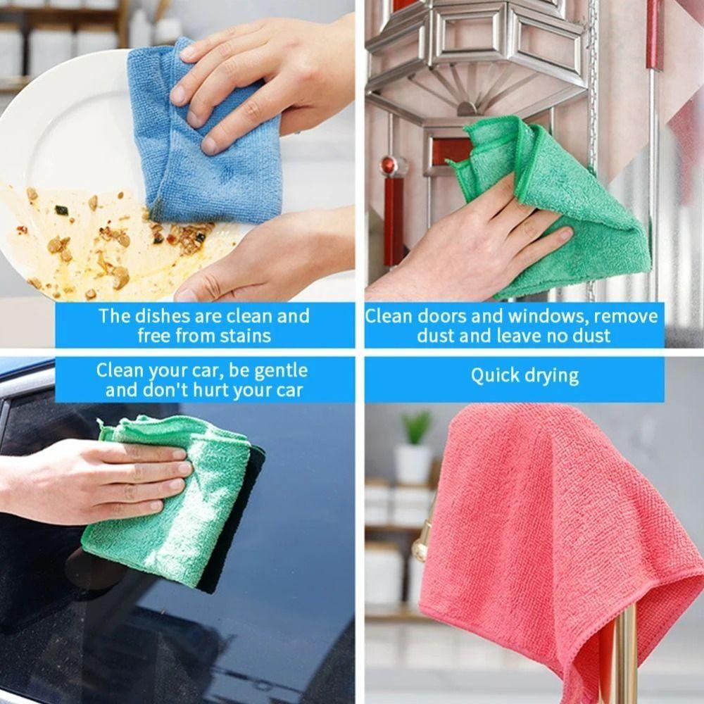 20Pcs 30x30cm Microfibre Cleaning Cloths Thickened Household Cleaning Towels  House Cleaning
