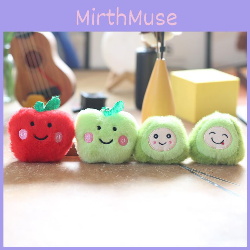 Fruit Plush Keychain Bag Charm Smiling Avocado Apple Pp Cotton Super Soft Stuffed Toy Gift For Kids