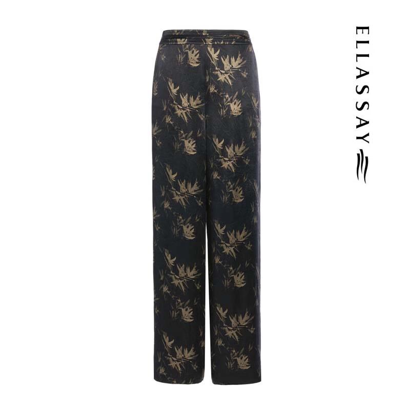 ELLASSAY Women's Acetate Bamboo Print Pants