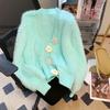 Autumn and winter mink velvet small fragrant jacket temperament explosion thin top fashion foreign style knitted women's outer cardigan