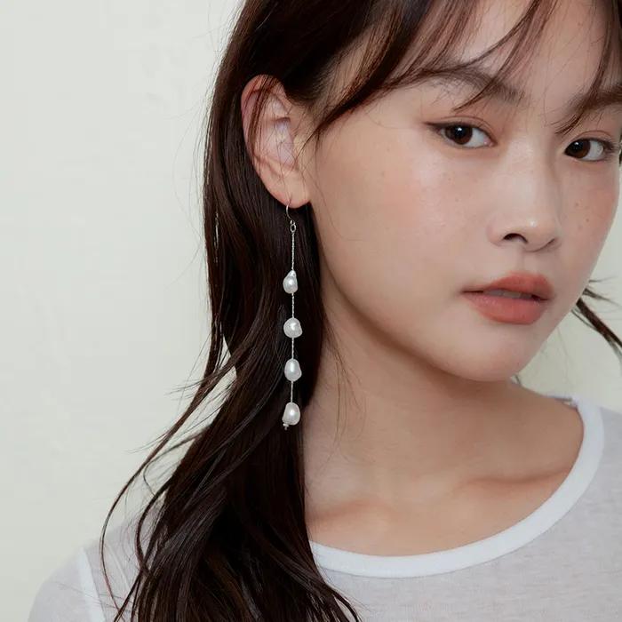 real pearl drop earring (2color)