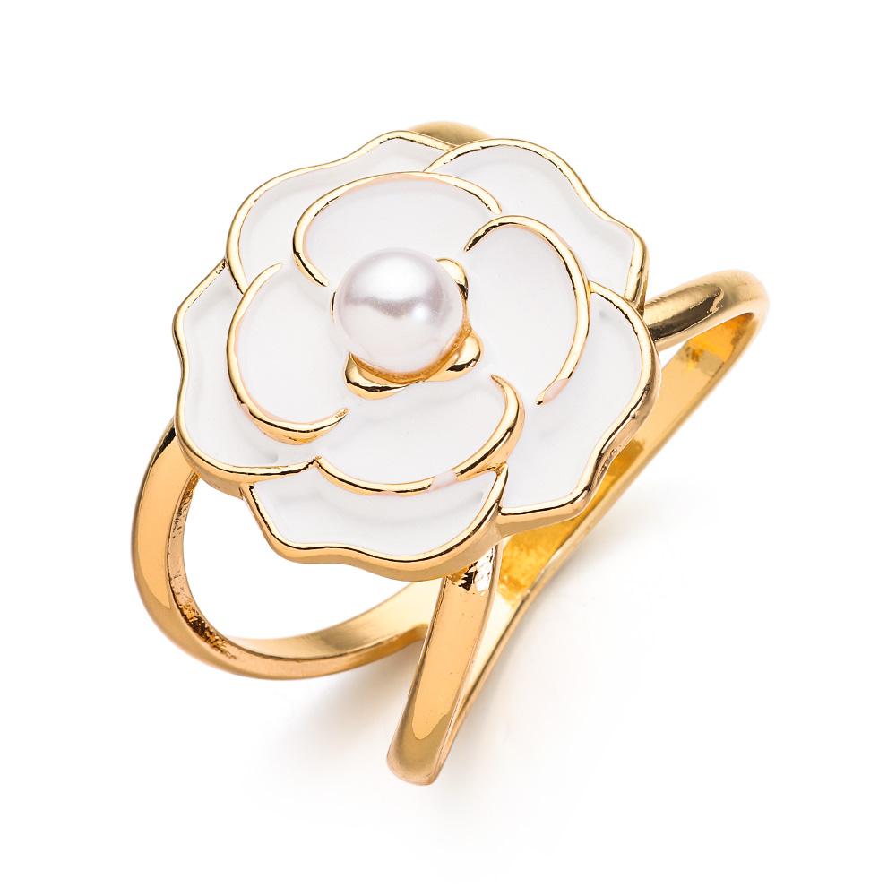 Camellia Scarf Buckle Clothing Ring Wrap Holder Pearl Floral Scarf Ring Clip Silk Scarf Buckle