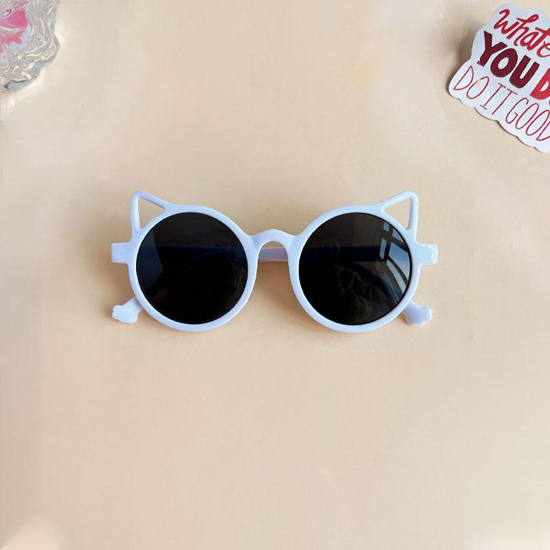 New Children Girls Cute Cat  Ears Sunglasses Outdoor Sun Protection Children Fashion Vintage Classic Sunglasses Protection Kids