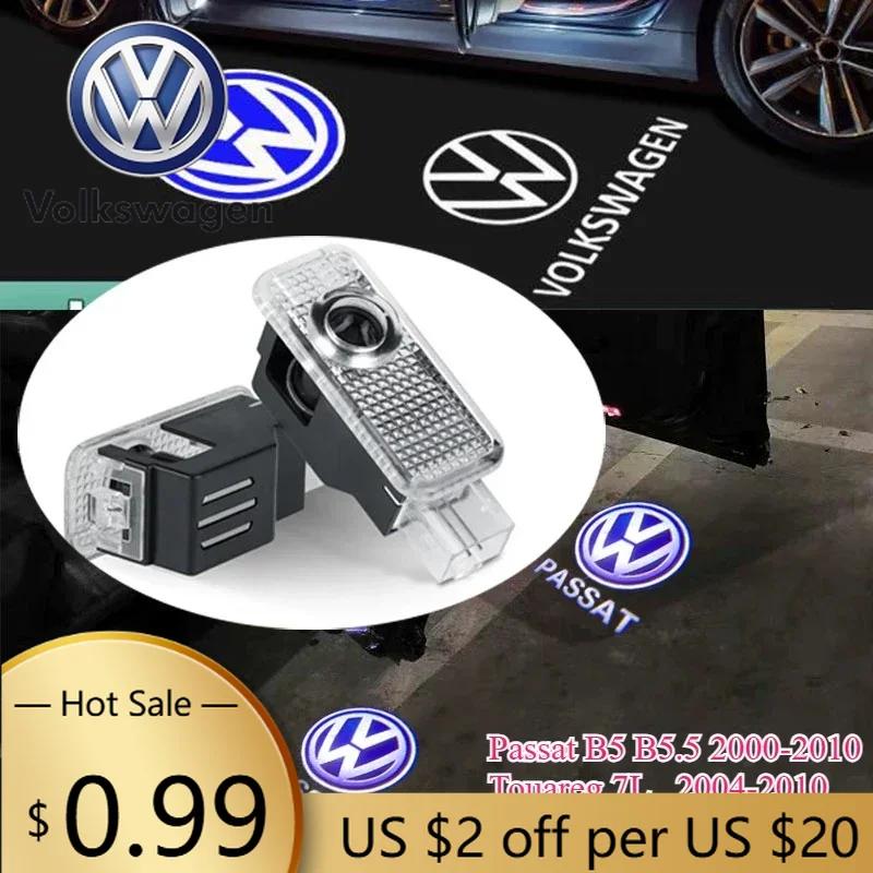 For VW Volkswagen Jetta MK5 Golf 2Pcs LED Car Door 3D Projector Courtesy Lamp Ghost Shadow Light For VW Passat B5 B5.5 2000-2010