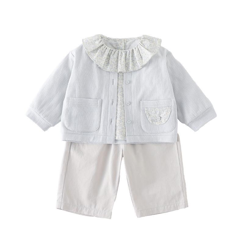 Korean-Style Spring Jacket & Pant Set for Girls (1-3 Years)