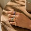 Colorful Flower Open Ring Retro Style Drip Glazing Ring Unisex Oil-Drop Enamel Ring  Banquet